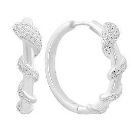 Silver Earrings with Fianites