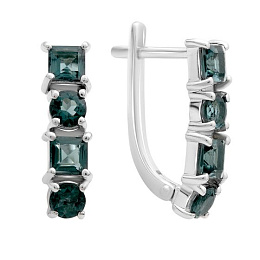 Срібні сережки з топазом Лондон Блю 1.985ct