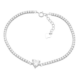 Silver bracelet with cubic zirconia