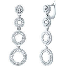 Silver Earrings with Fianites