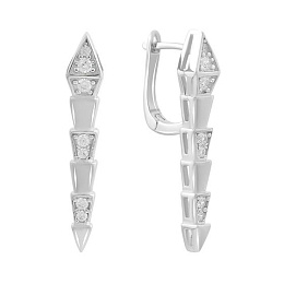 Срібні сережки з фіанітами