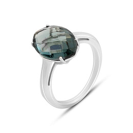 Серебряное кольцо с топазом Лондон Блю 4.84ct