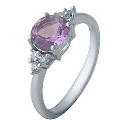 Silver ring with amethyst 1.407ct