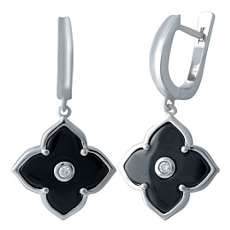 Silver earrings with ceramics