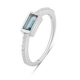 Срібна каблучка з топазом Лондон Блю 0.585ct